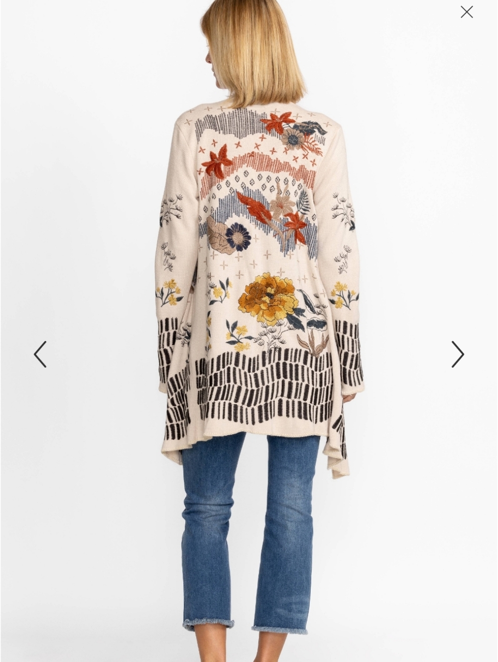 Johnny Was Sarina Wrap Open-Front Knit Cardigan Sweater - Picture 4 of 13